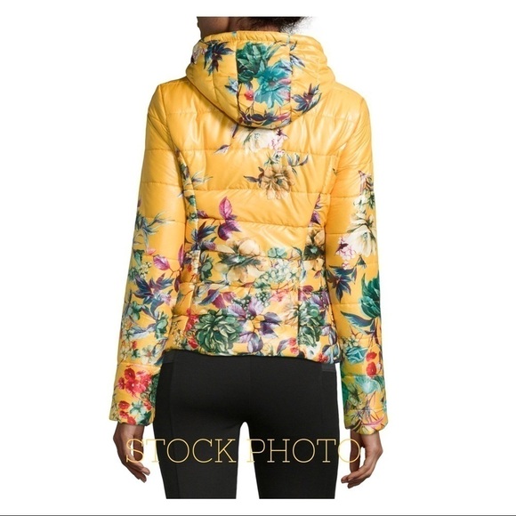 John & JENN Floral Print Hoodie Puffer Jacket - Picture 2 of 8